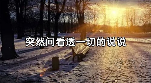 突然间看透一切的说说，20个表示看透爱情看透你