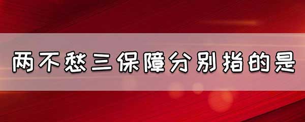 两不愁三保障是指什么