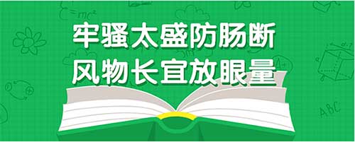 牢骚太盛防肠断的下一句是哪个，附全诗原文